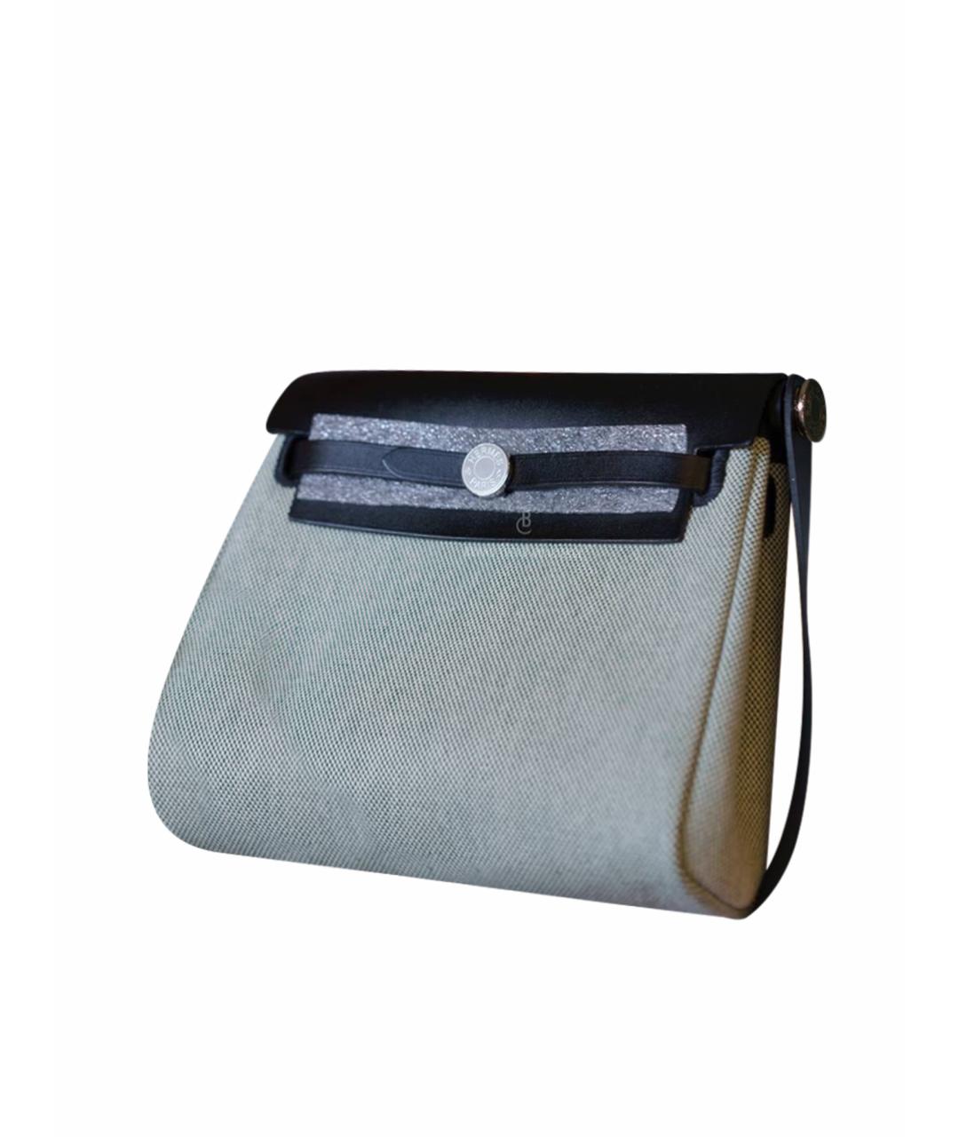 HERMES Серая тканевая сумка через плечо, фото 1