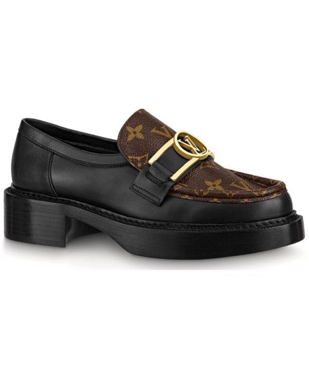 LOUIS VUITTON Черные кожаные лоферы, фото 9