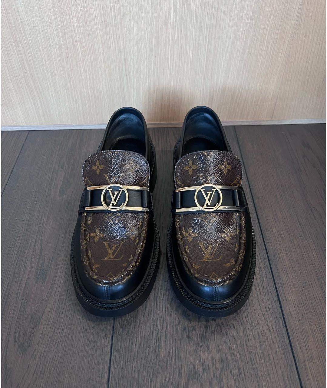LOUIS VUITTON Черные кожаные лоферы, фото 3