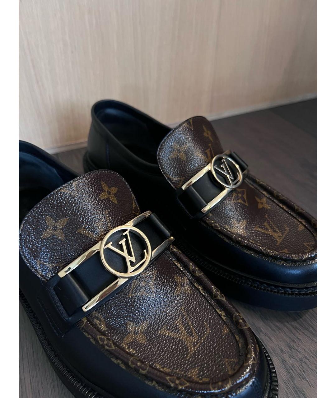 LOUIS VUITTON Черные кожаные лоферы, фото 5
