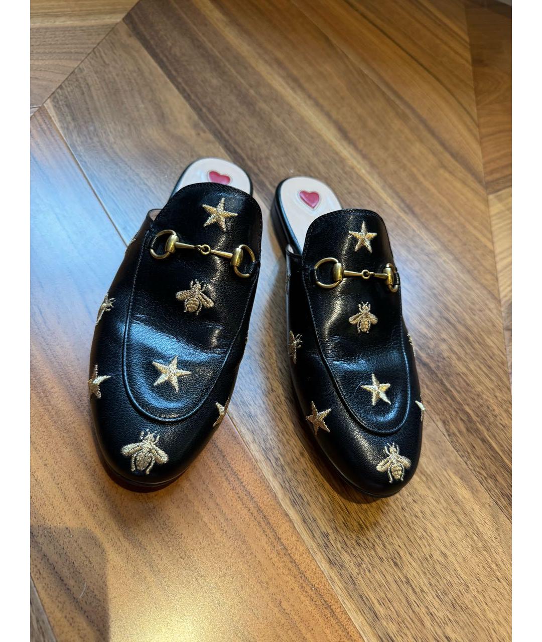 GUCCI Черные кожаные мюли, фото 3