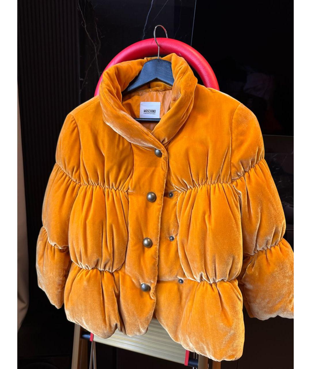 MOSCHINO Оранжевая бархатная куртка, фото 7