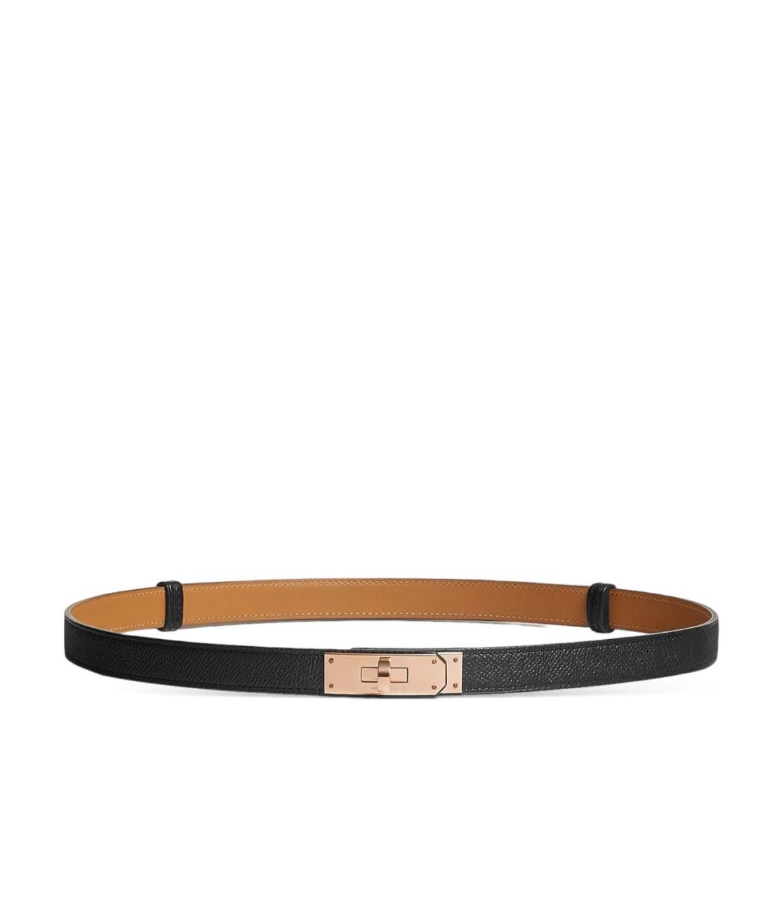 HERMES Черный кожаный ремень, фото 4