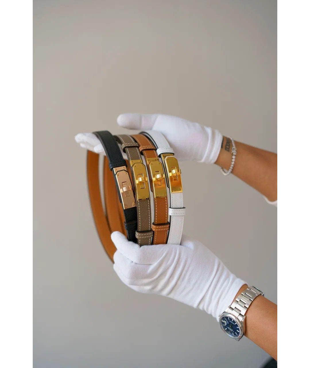 HERMES Черный кожаный ремень, фото 3