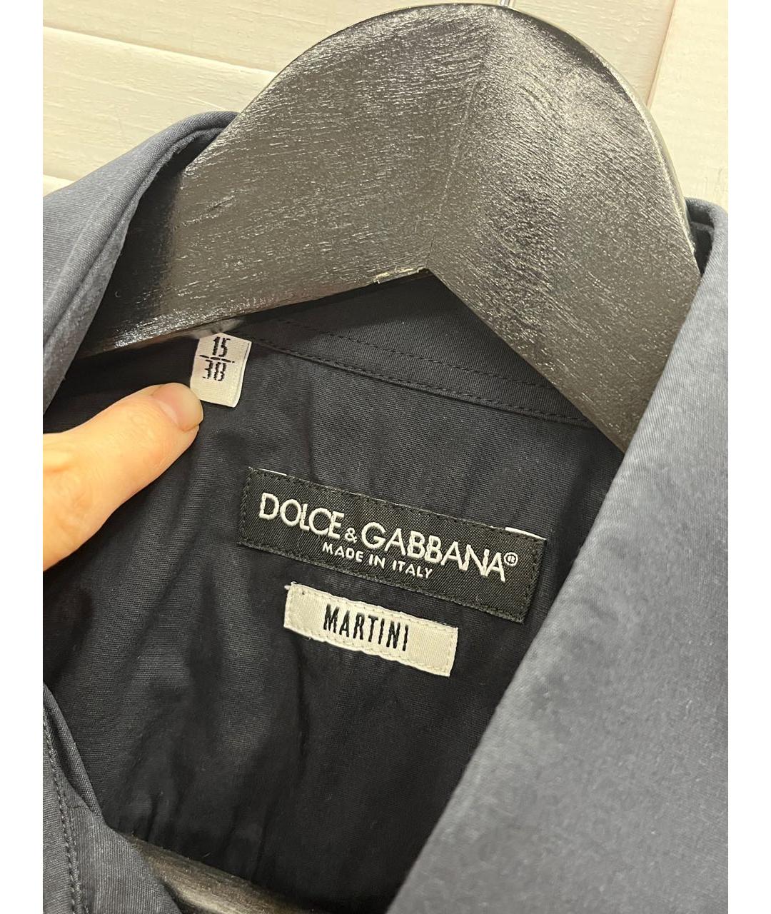 DOLCE&GABBANA Черная хлопковая классическая рубашка, фото 8