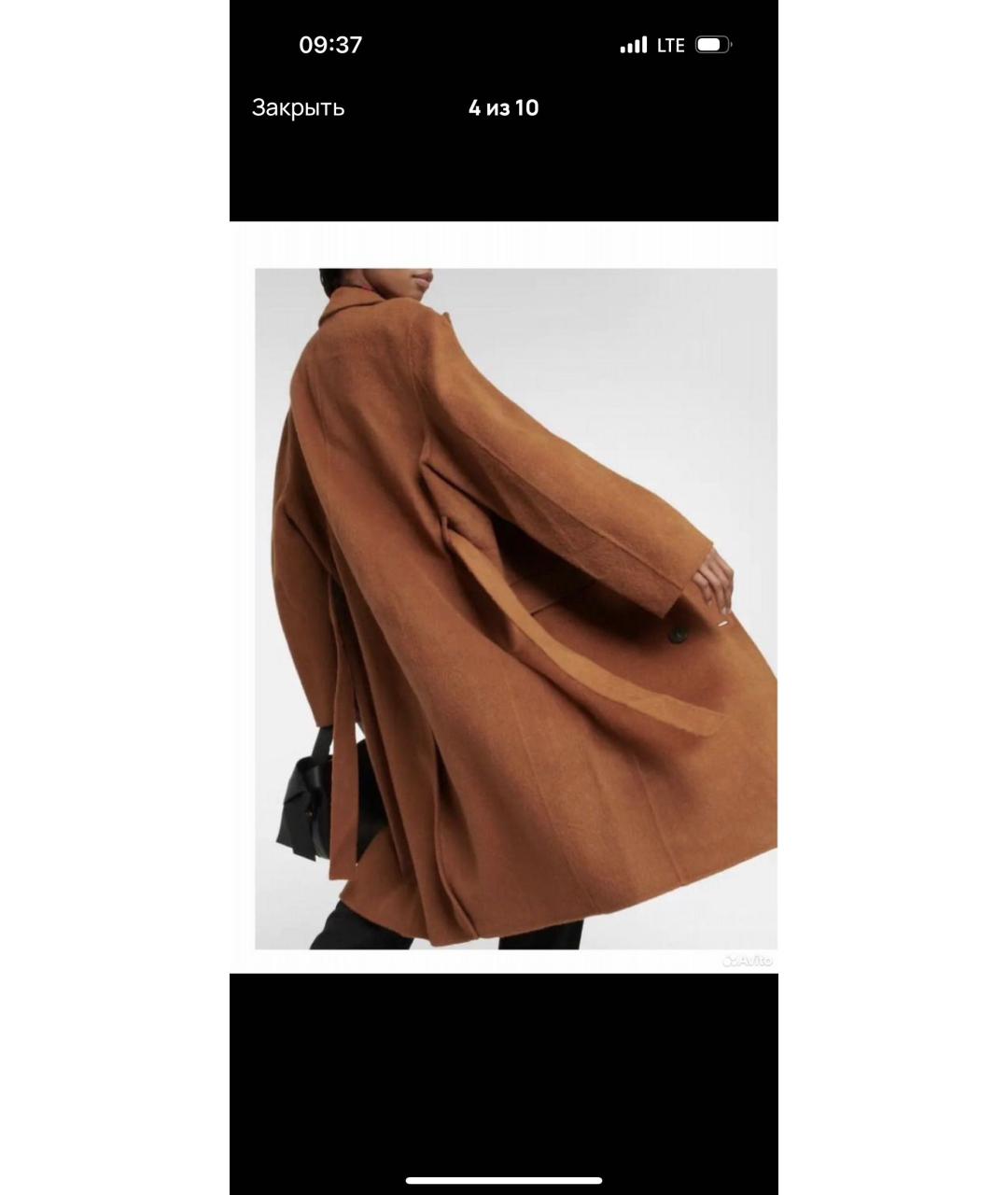 ACNE STUDIOS Коричневое шерстяное пальто, фото 3