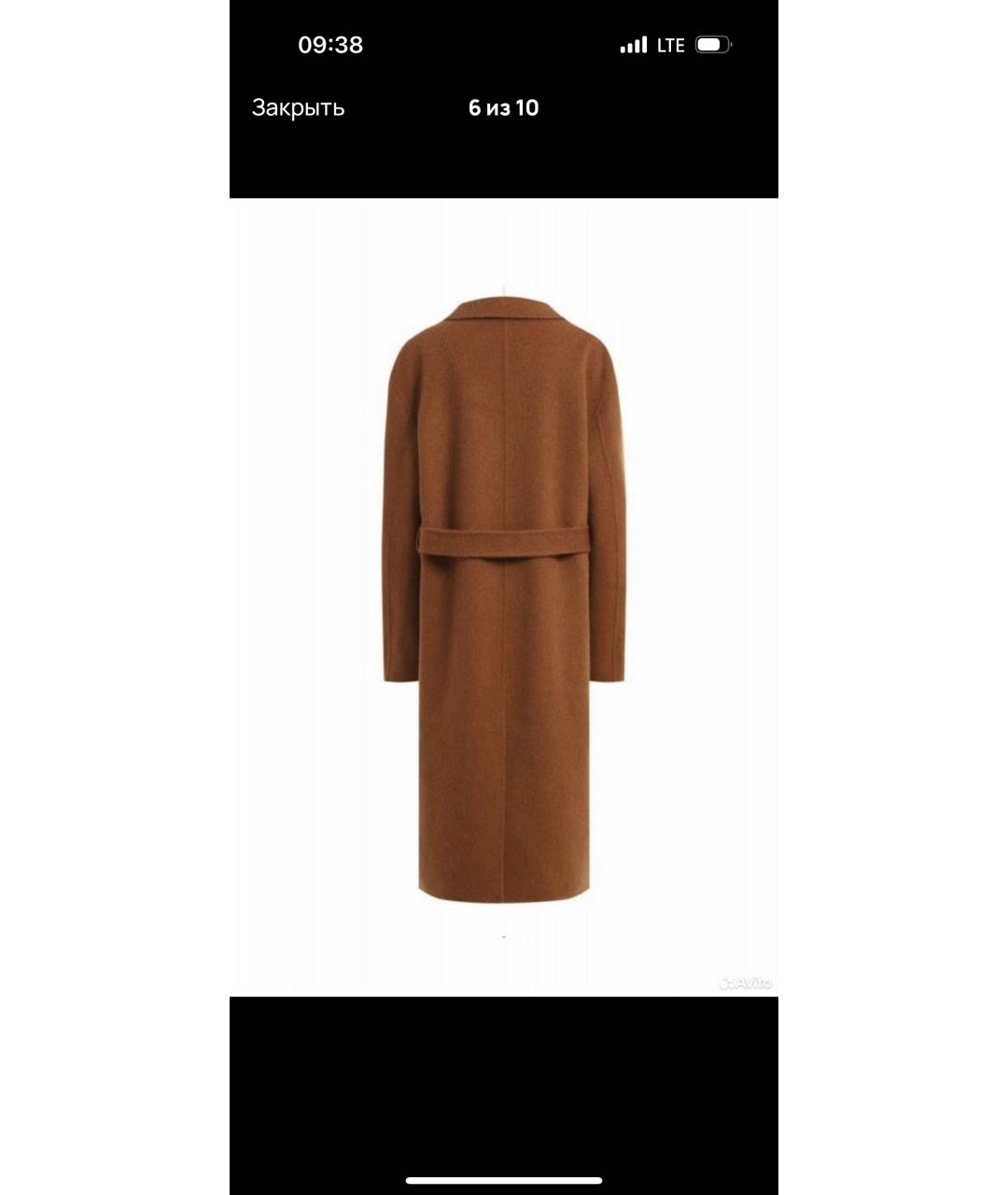 ACNE STUDIOS Коричневое шерстяное пальто, фото 2