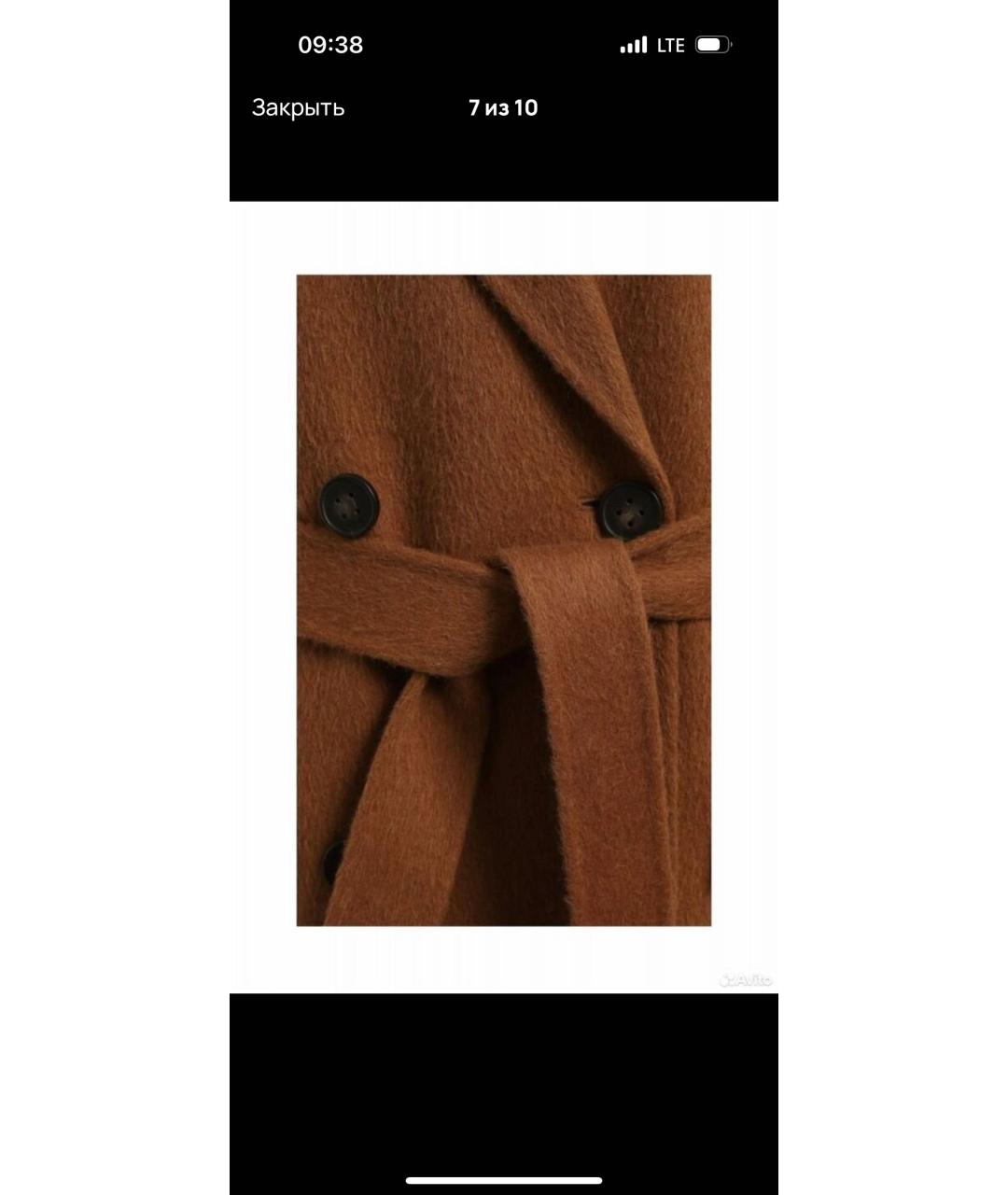 ACNE STUDIOS Коричневое шерстяное пальто, фото 4