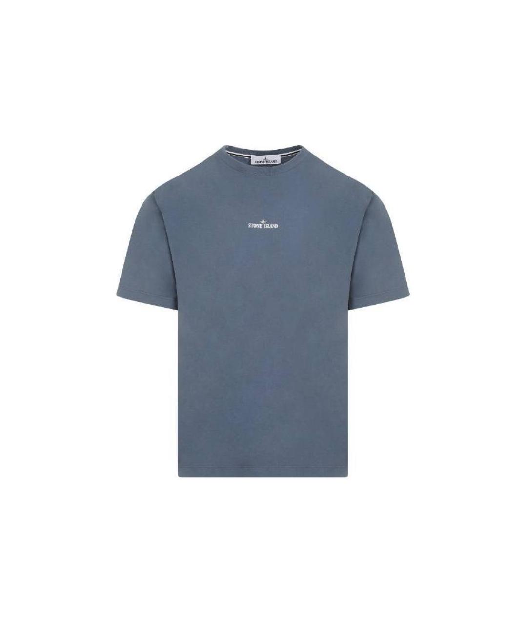 STONE ISLAND Синяя хлопковая футболка, фото 1