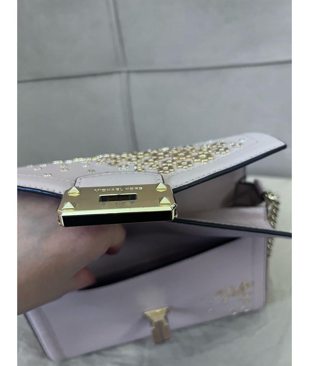 MICHAEL KORS Розовая кожаная сумка через плечо, фото 4