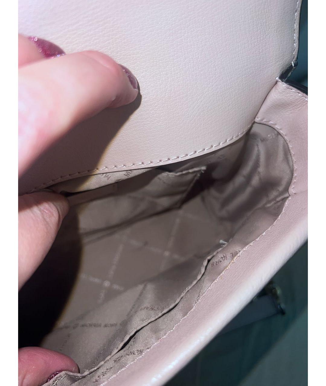 MICHAEL KORS Розовая кожаная сумка через плечо, фото 7