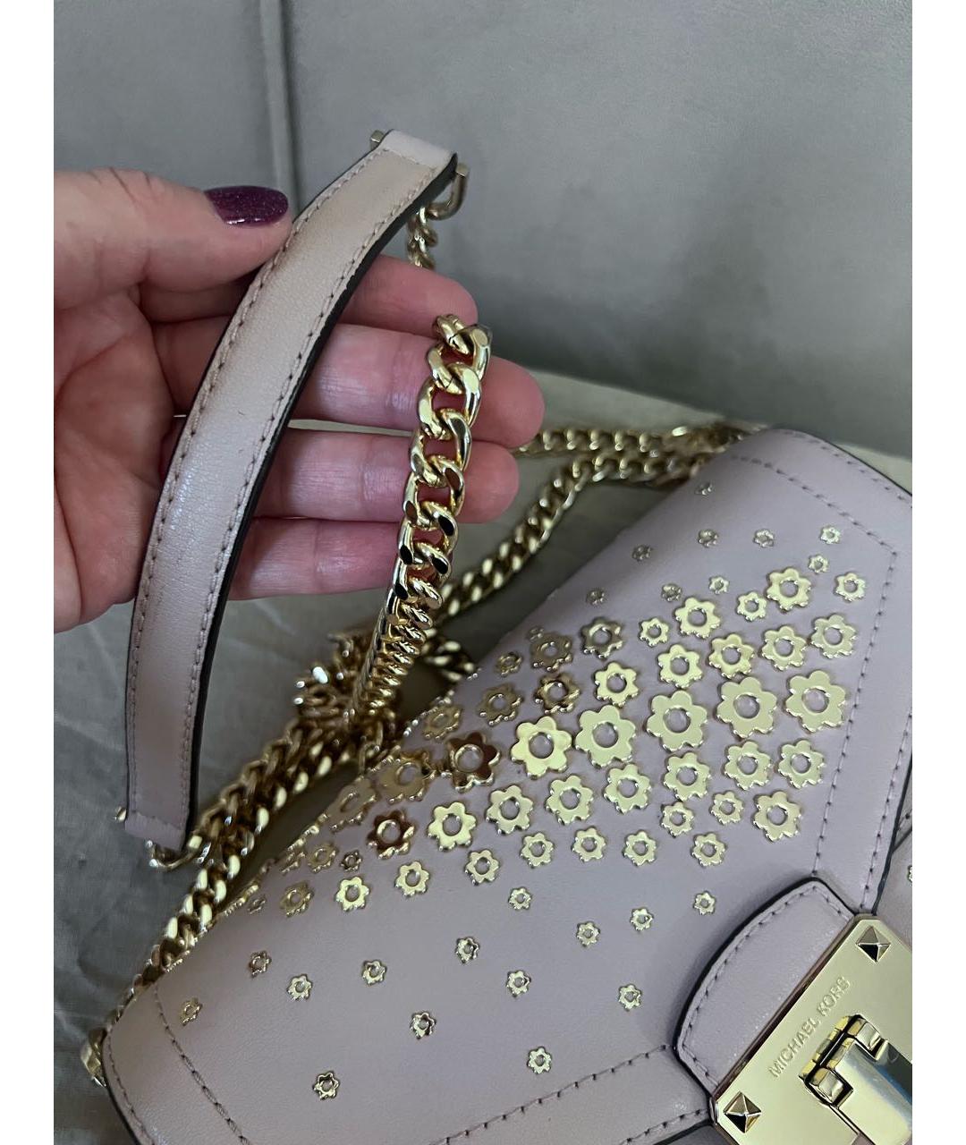 MICHAEL KORS Розовая кожаная сумка через плечо, фото 5