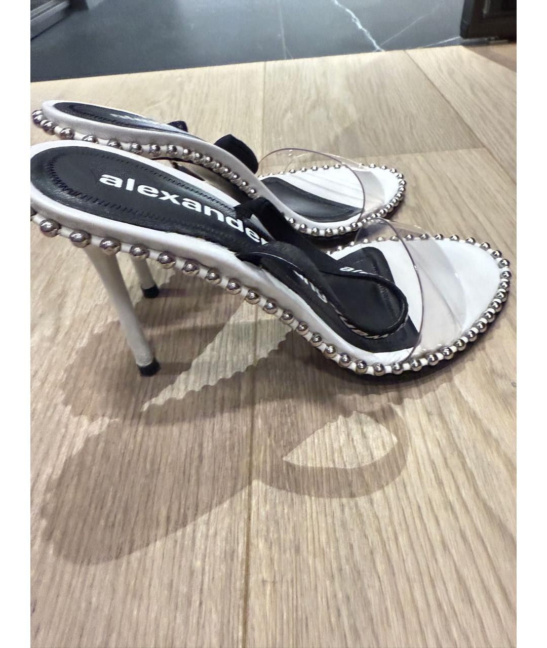 ALEXANDER WANG Белые кожаные босоножки, фото 5
