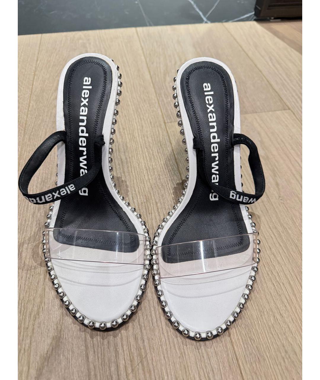 ALEXANDER WANG Белые кожаные босоножки, фото 2