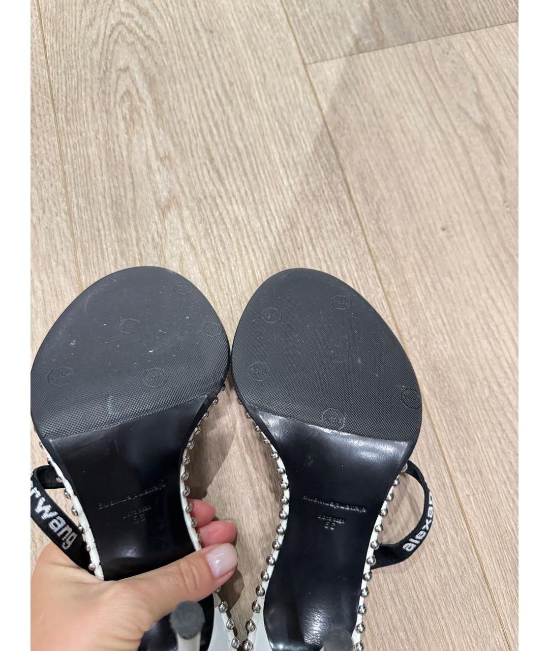 ALEXANDER WANG Белые кожаные босоножки, фото 3