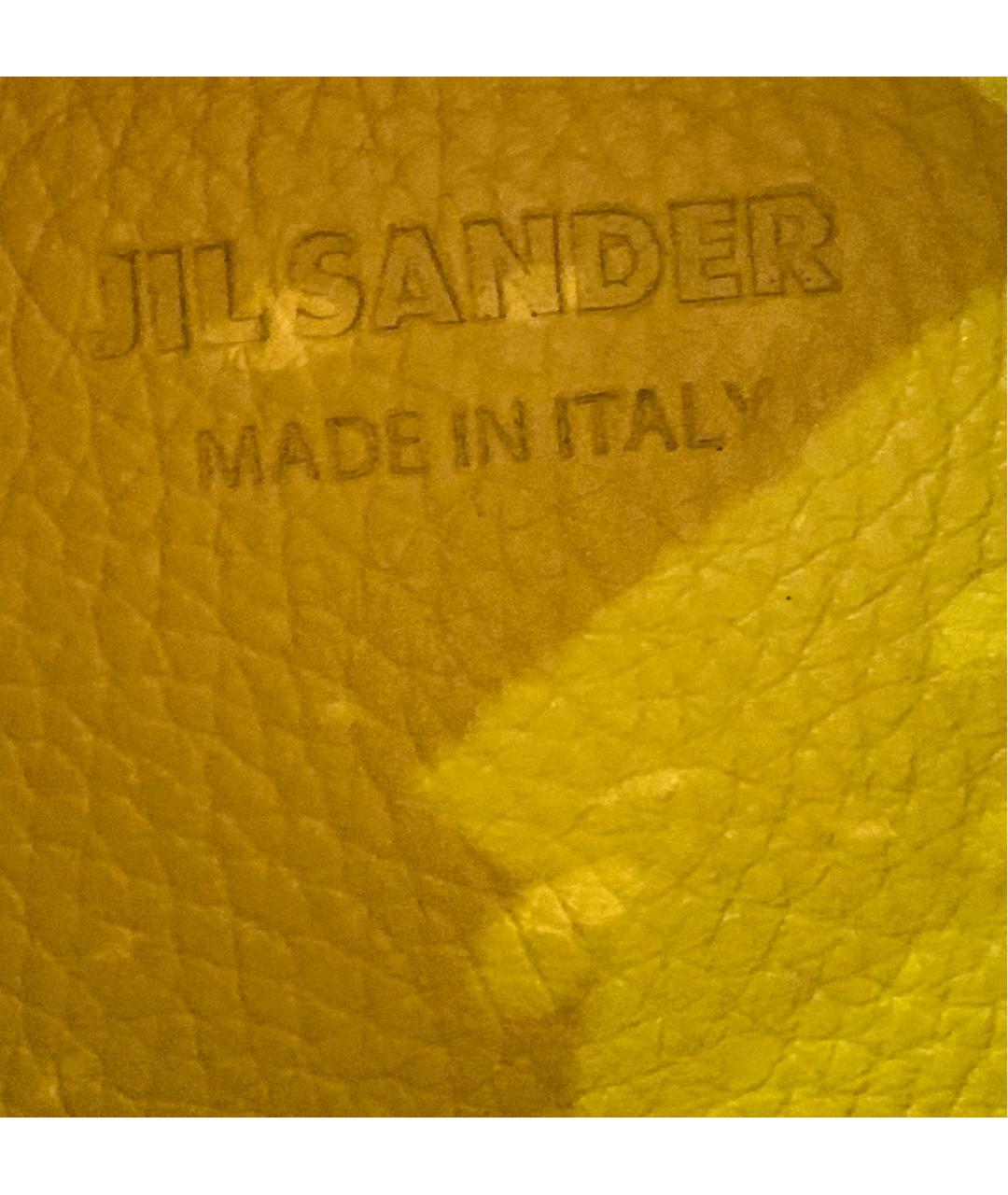 JIL SANDER Желтая кожаная сумка через плечо, фото 4
