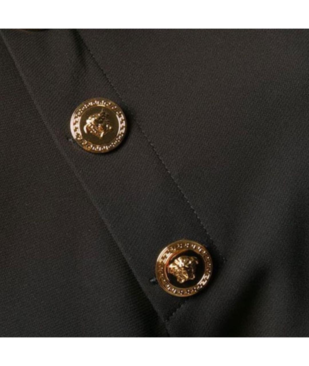 VERSACE Черное твидовое повседневное платье, фото 3