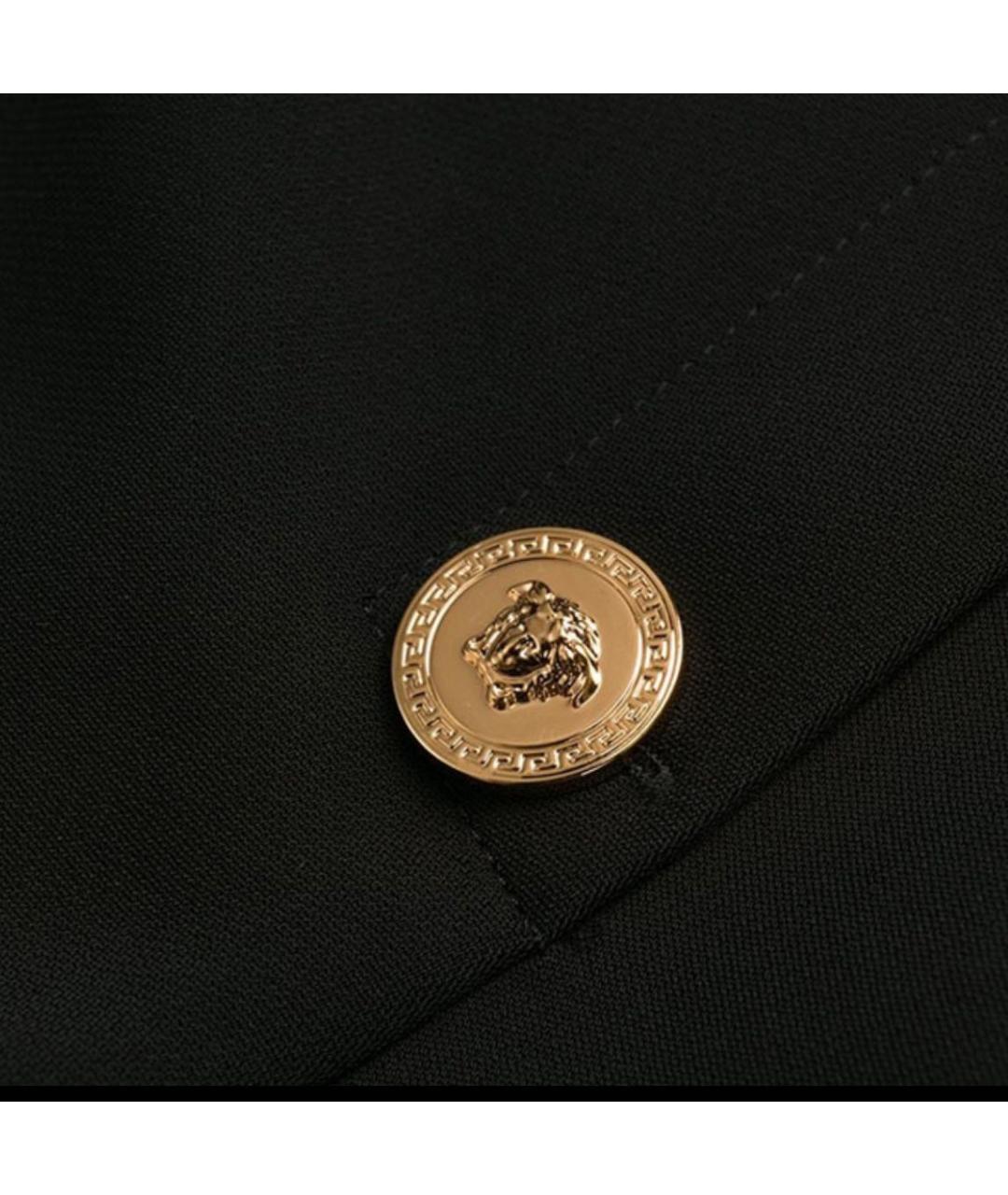 VERSACE Черное твидовое повседневное платье, фото 2