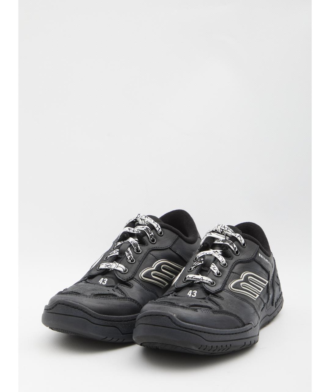 BALENCIAGA Черные синтетические низкие кроссовки / кеды, фото 2