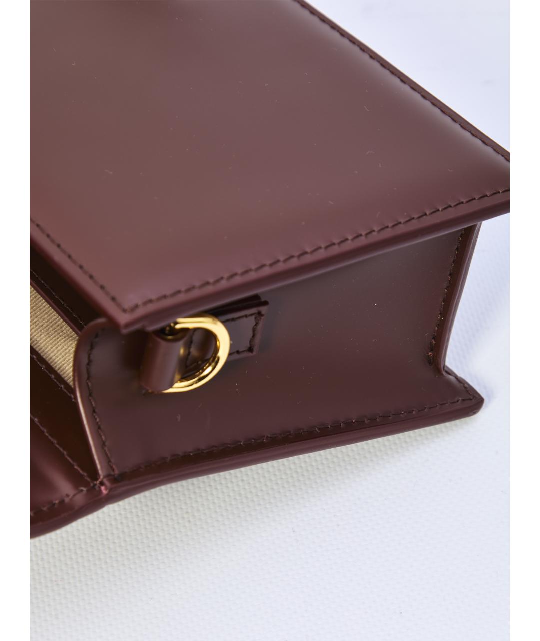 JACQUEMUS Коричневая кожаная сумка через плечо, фото 3