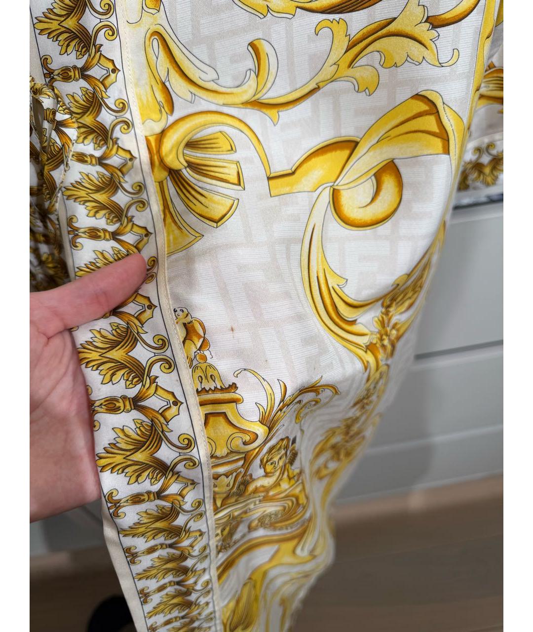 VERSACE Желтое шелковое платье, фото 6