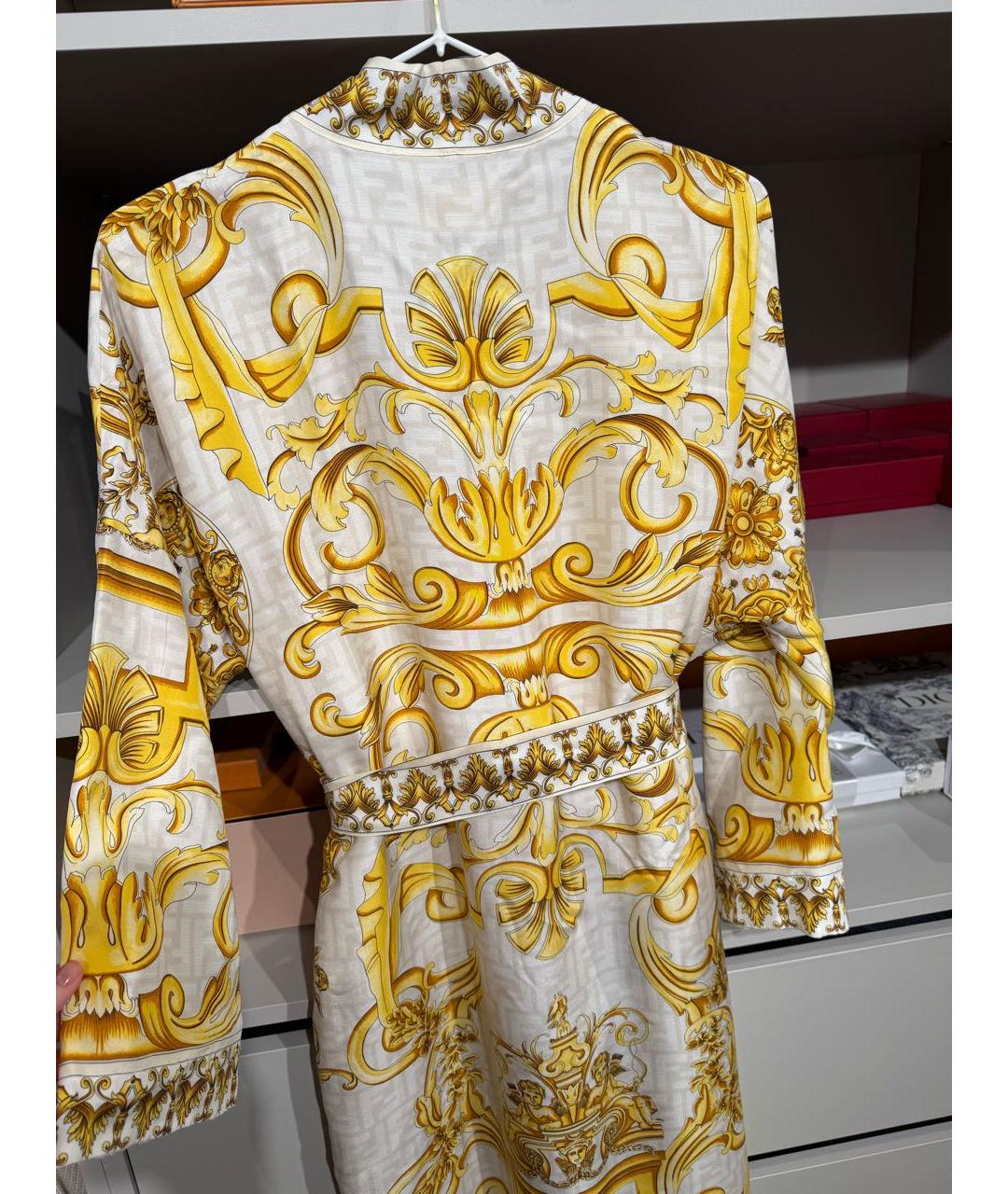 VERSACE Желтое шелковое платье, фото 2
