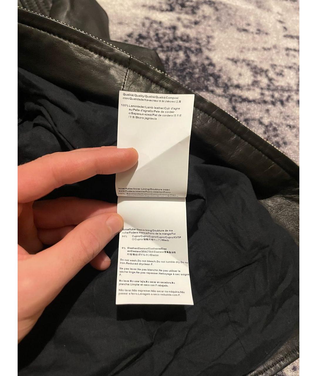 HUGO BOSS Черная кожаная куртка, фото 7