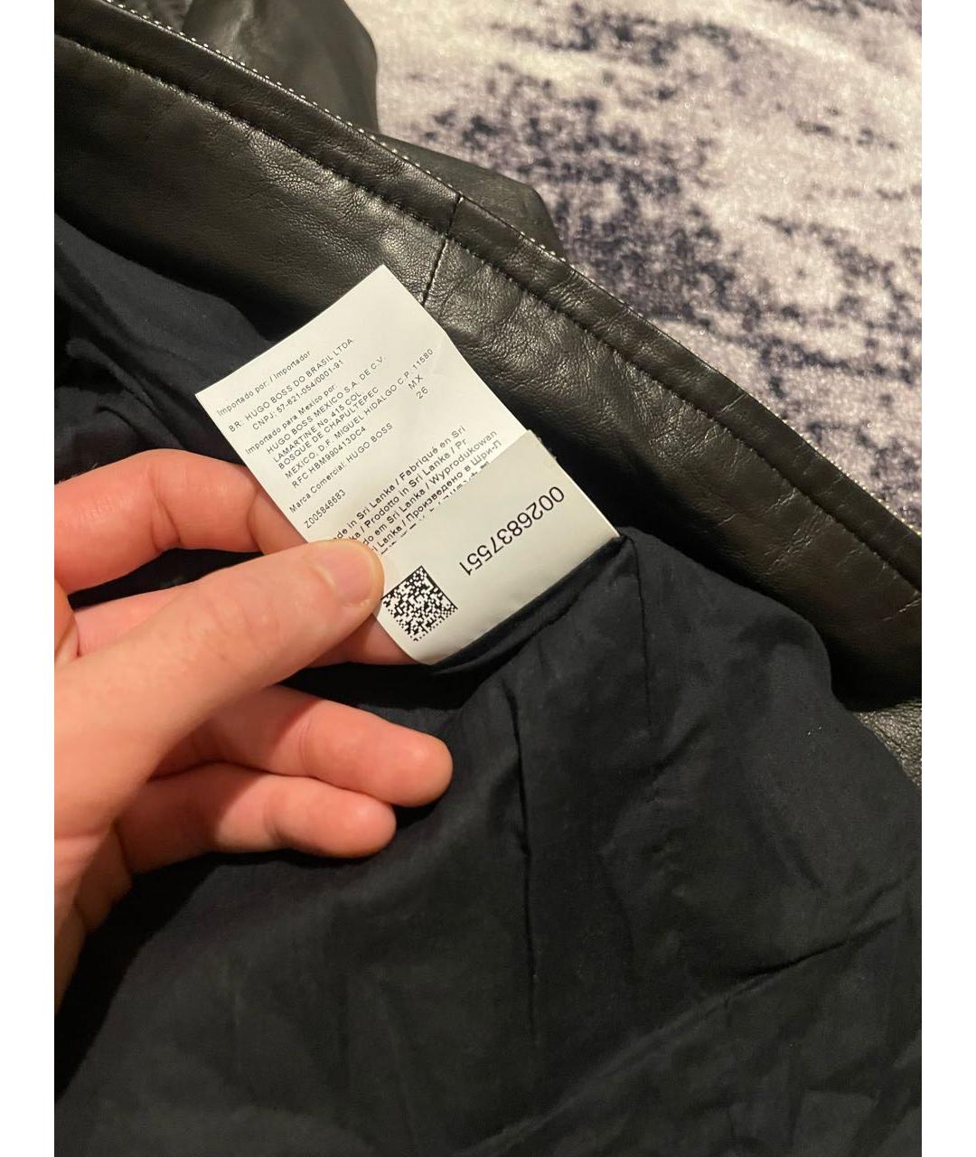 HUGO BOSS Черная кожаная куртка, фото 8