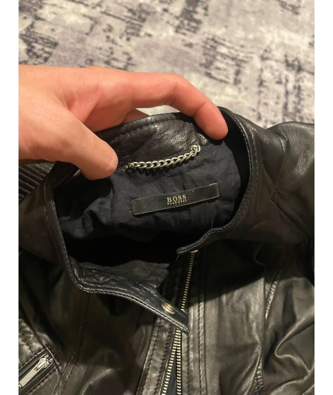 HUGO BOSS Черная кожаная куртка, фото 5