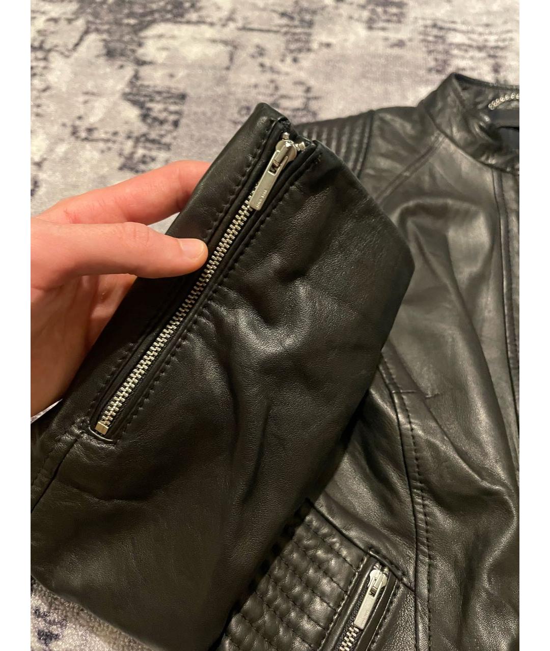 HUGO BOSS Черная кожаная куртка, фото 3