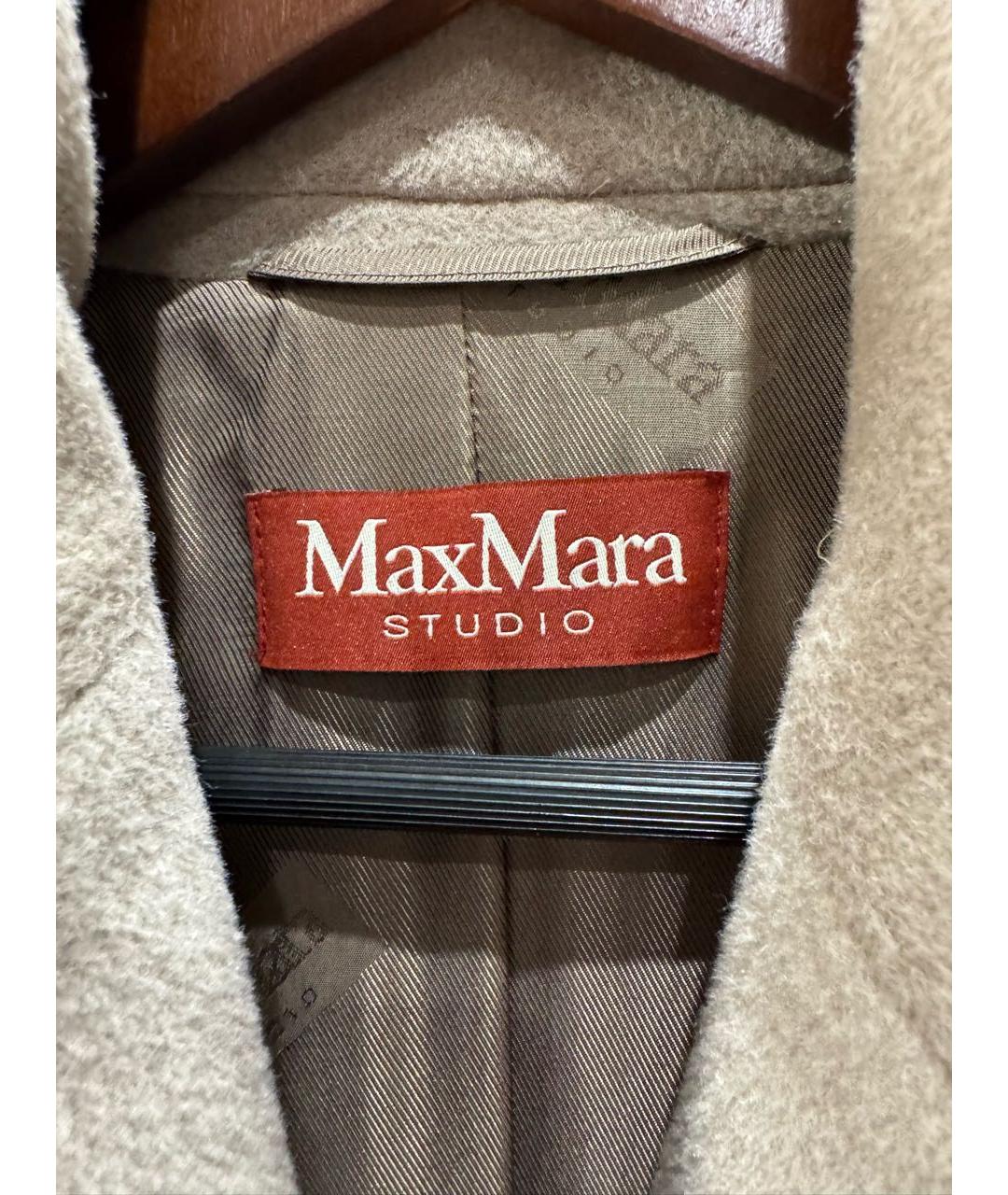 MAX MARA STUDIO Бежевое вискозное пальто, фото 3