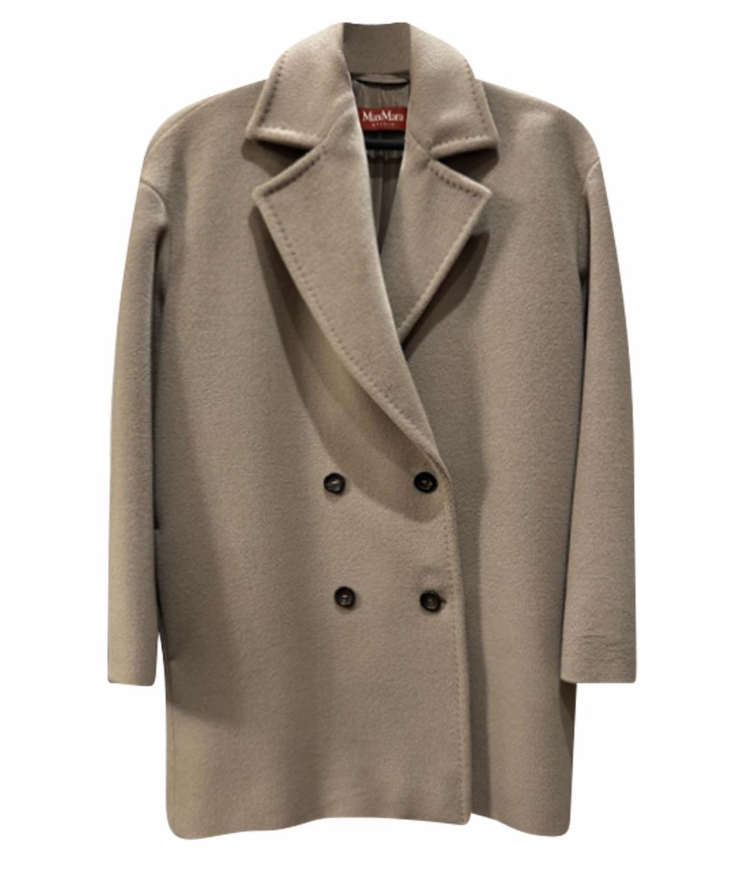 MAX MARA STUDIO Бежевое вискозное пальто, фото 1