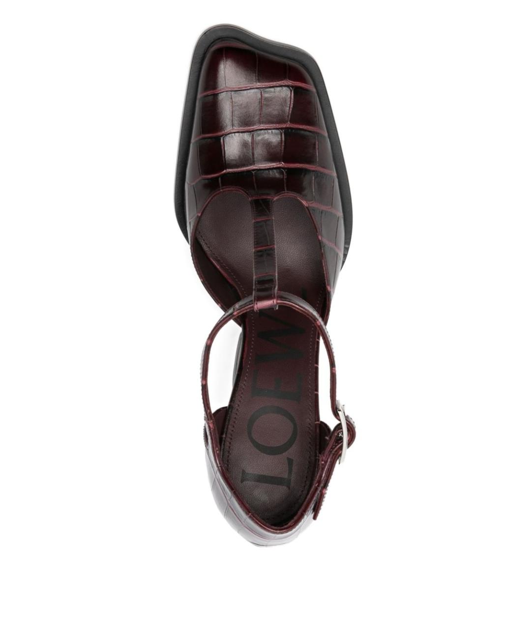 LOEWE Бордовые кожаные туфли, фото 4