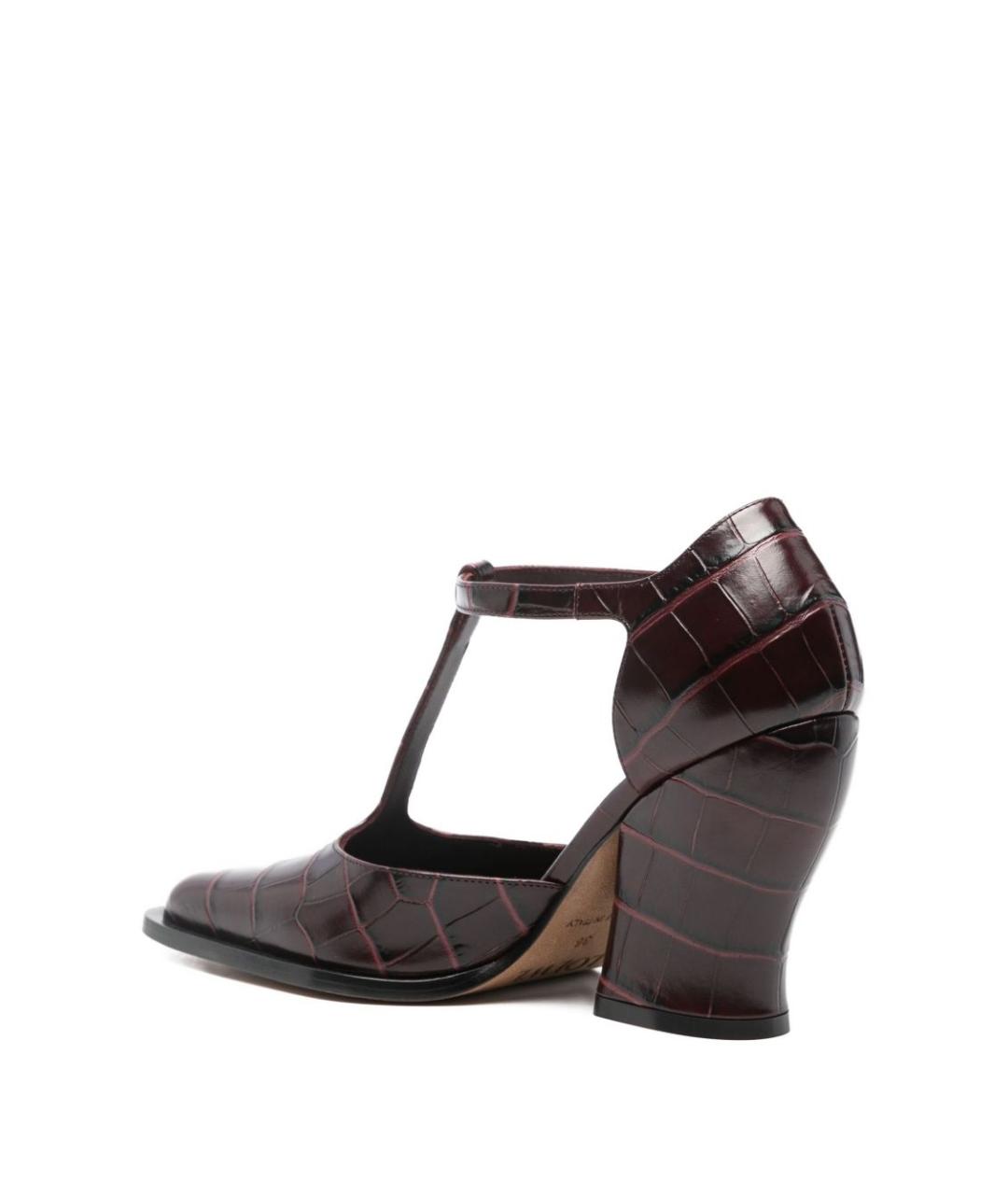 LOEWE Бордовые кожаные туфли, фото 3