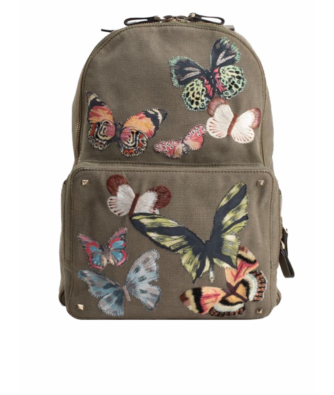 VALENTINO Хаки тканевый рюкзак, фото 1