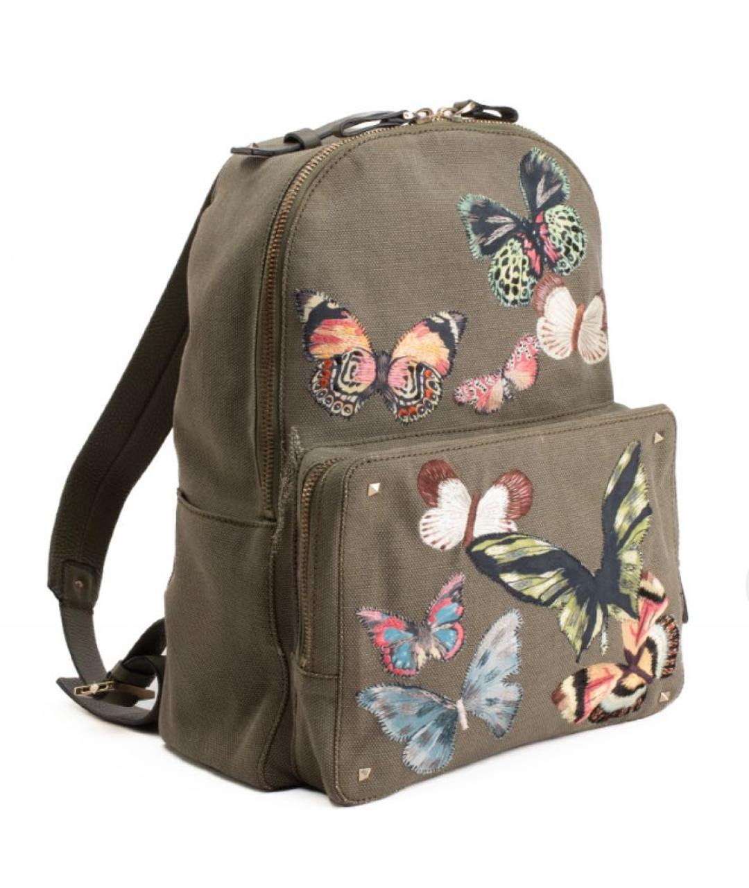 VALENTINO Хаки тканевый рюкзак, фото 2