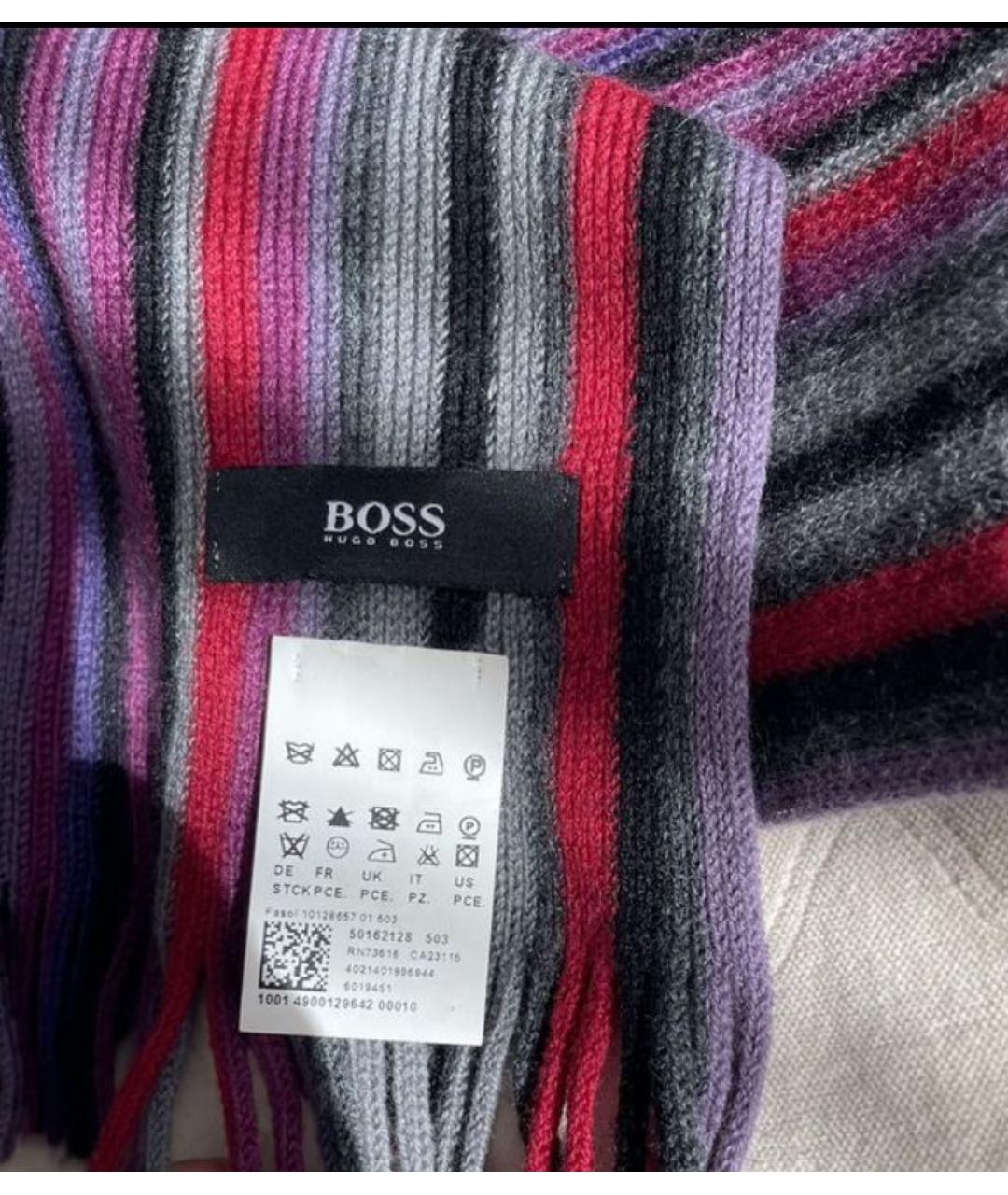 HUGO BOSS Мульти шерстяной шарф, фото 2