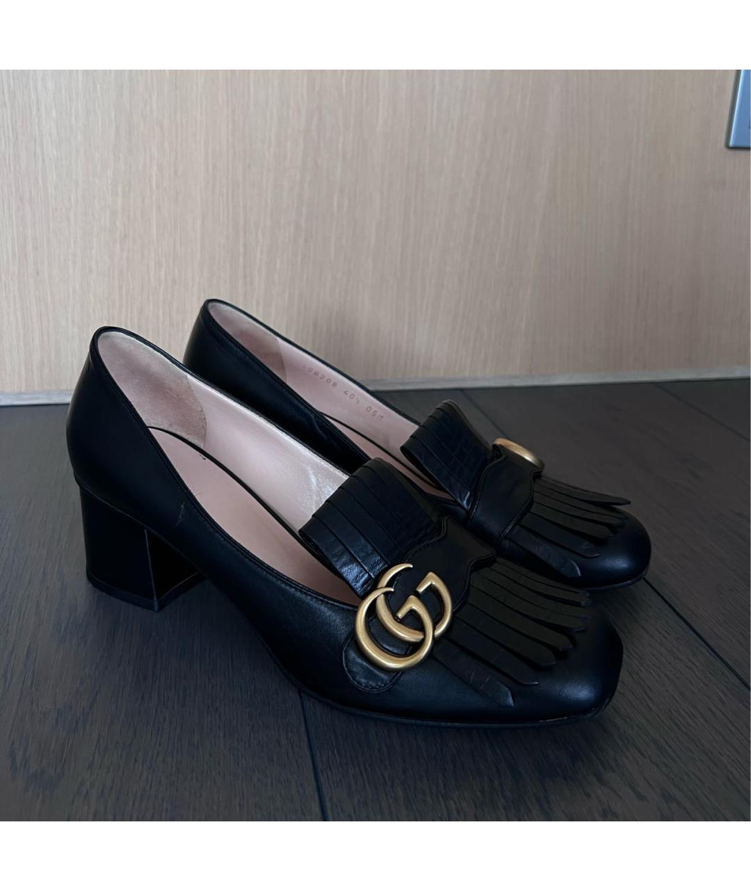 GUCCI Черные кожаные туфли, фото 4