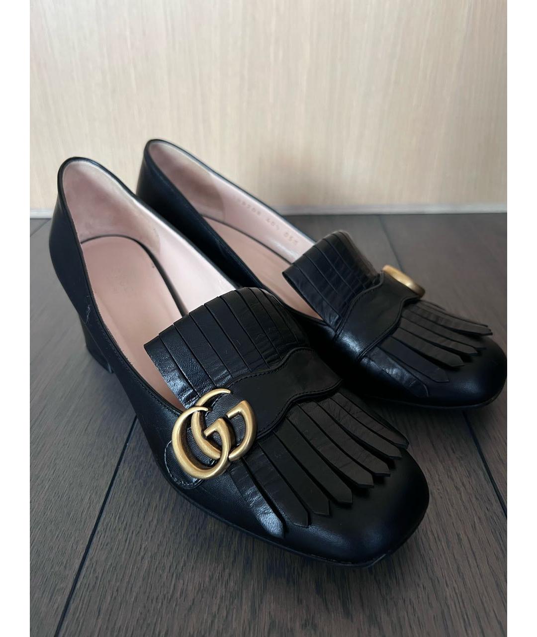 GUCCI Черные кожаные туфли, фото 8