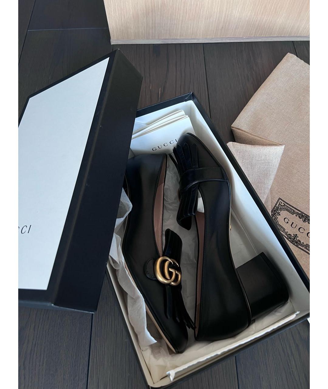 GUCCI Черные кожаные туфли, фото 7