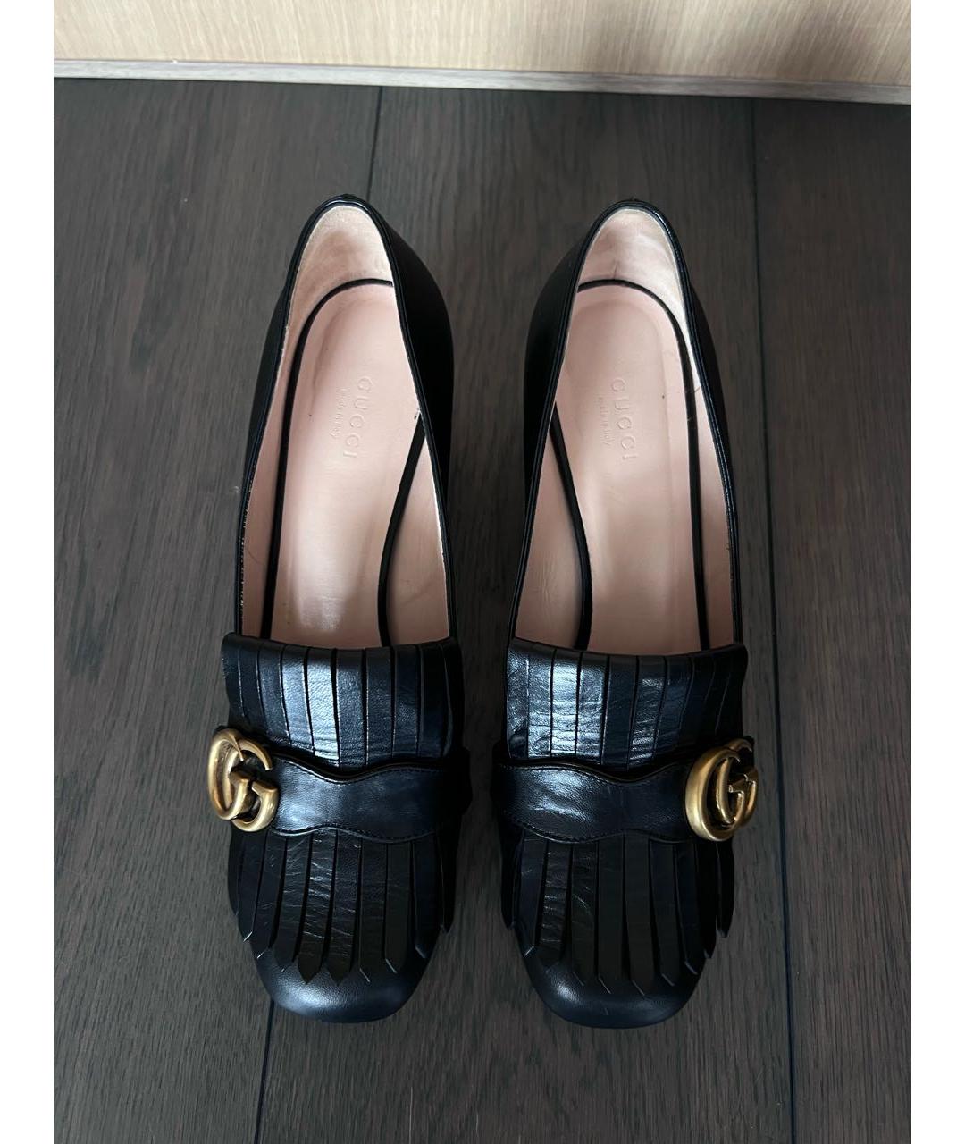 GUCCI Черные кожаные туфли, фото 5