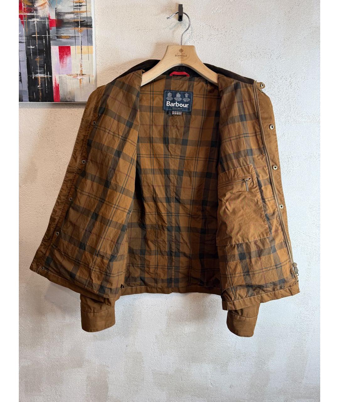 BARBOUR Горчичная хлопковая куртка, фото 5