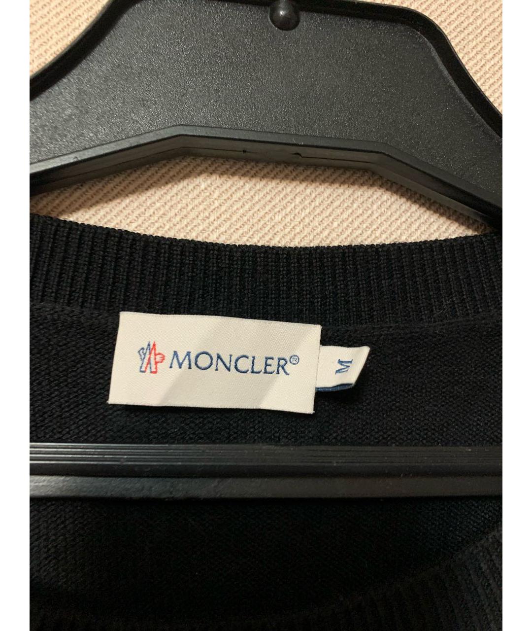 MONCLER Темно-синий шерстяной джемпер / свитер, фото 2