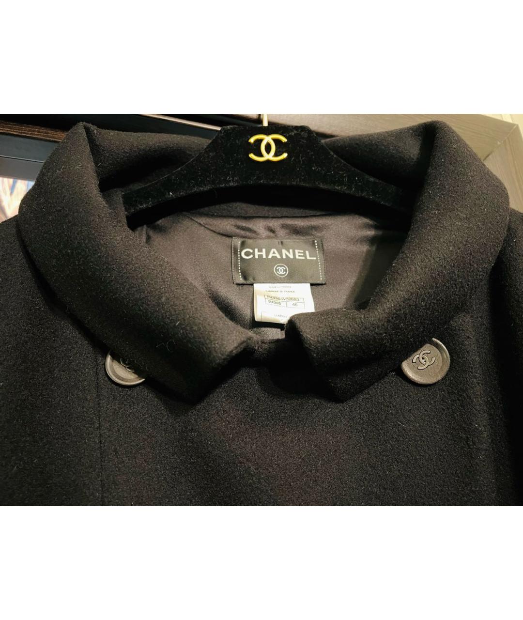 CHANEL Черное шерстяное пальто, фото 5