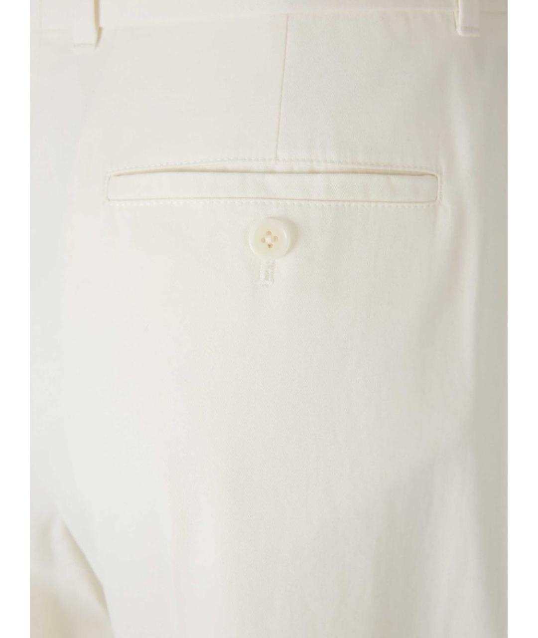 THE ROW Белые хлопковые прямые брюки, фото 3