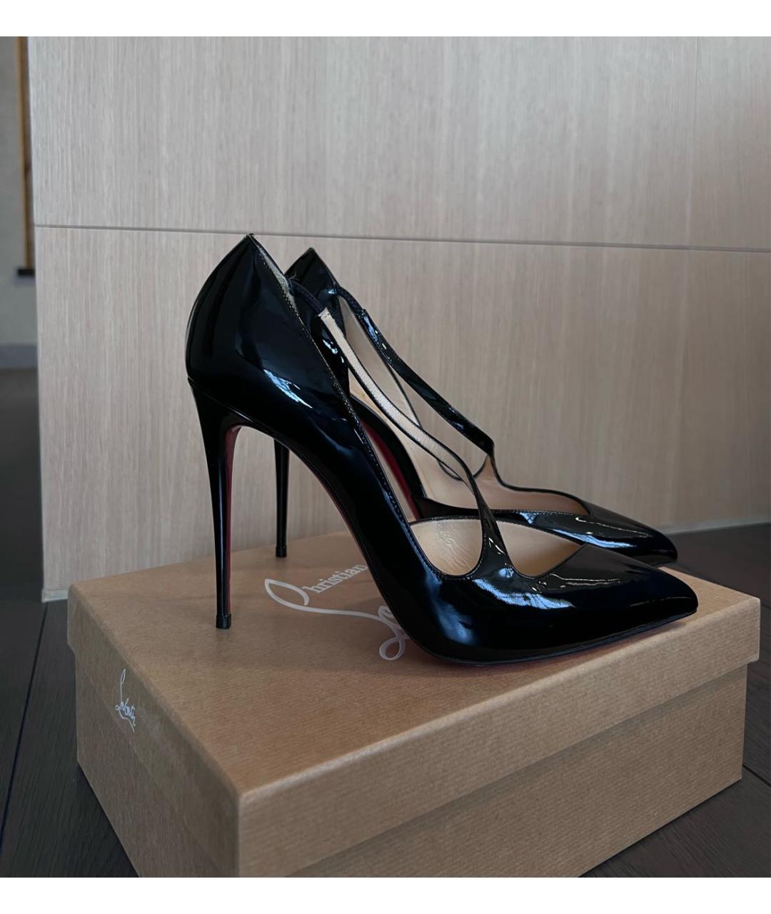 CHRISTIAN LOUBOUTIN Черные кожаные туфли, фото 2