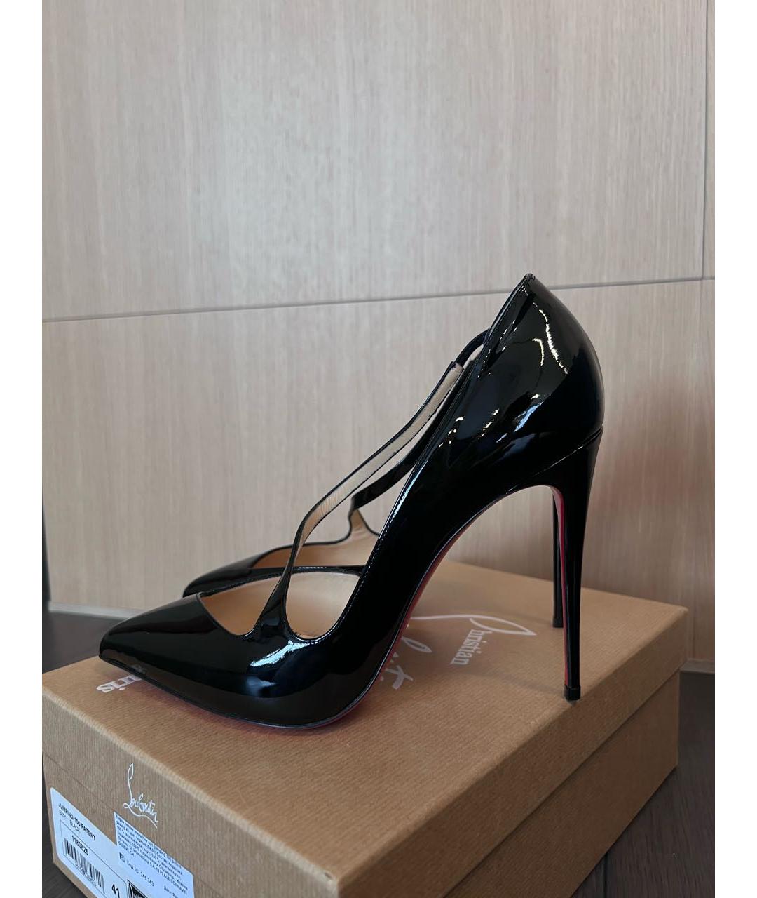 CHRISTIAN LOUBOUTIN Черные кожаные туфли, фото 5