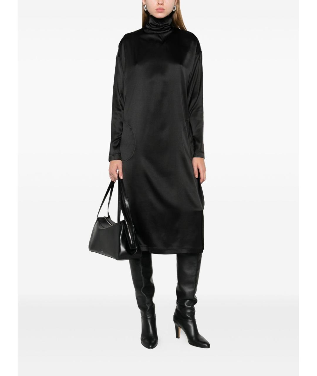 PHOEBE PHILO Черное шелковое платье, фото 3