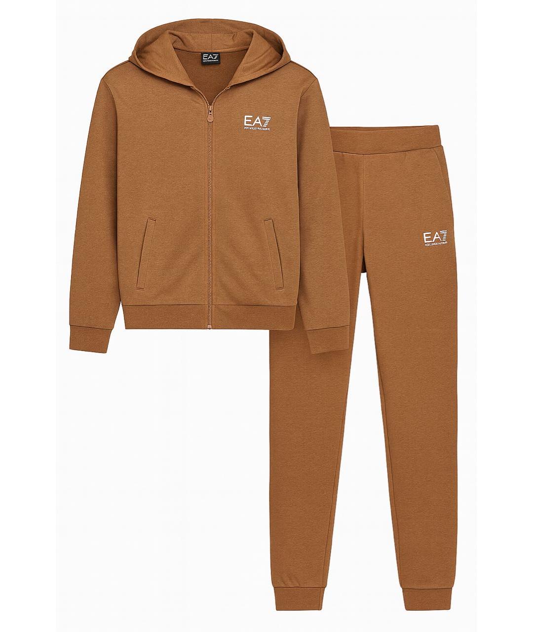 EMPORIO ARMANI Коричневый хлопковый спортивные костюмы, фото 9