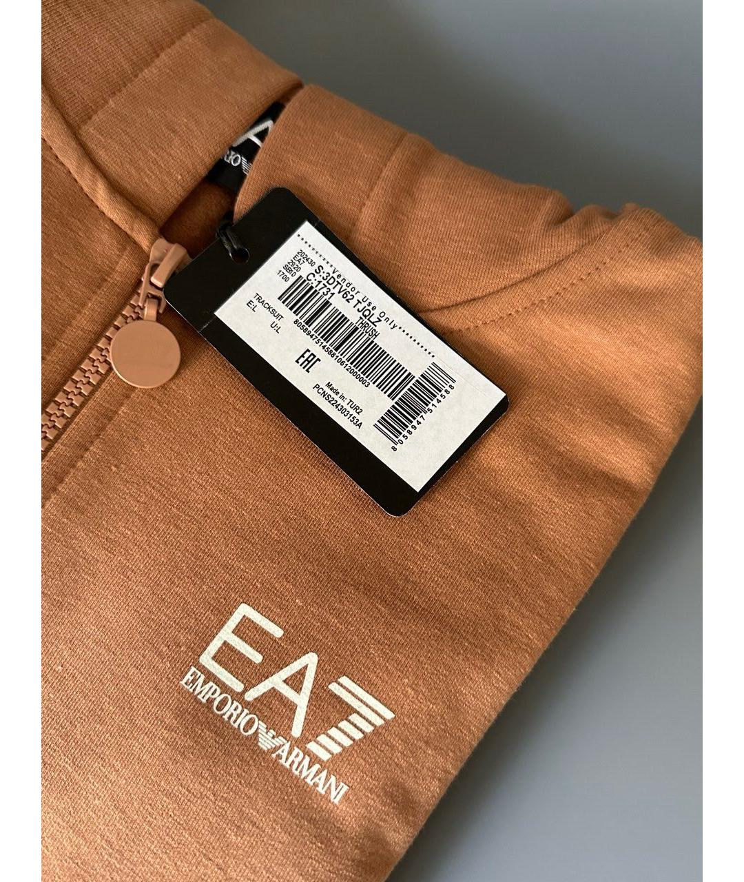 EMPORIO ARMANI Коричневый хлопковый спортивные костюмы, фото 4